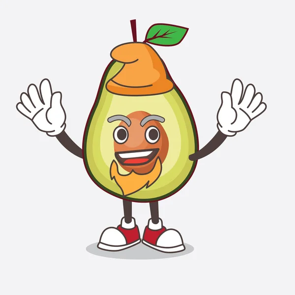 Une Illustration Personnage Mascotte Avocado Fruit Interprété Comme Elfe Sur — Image vectorielle