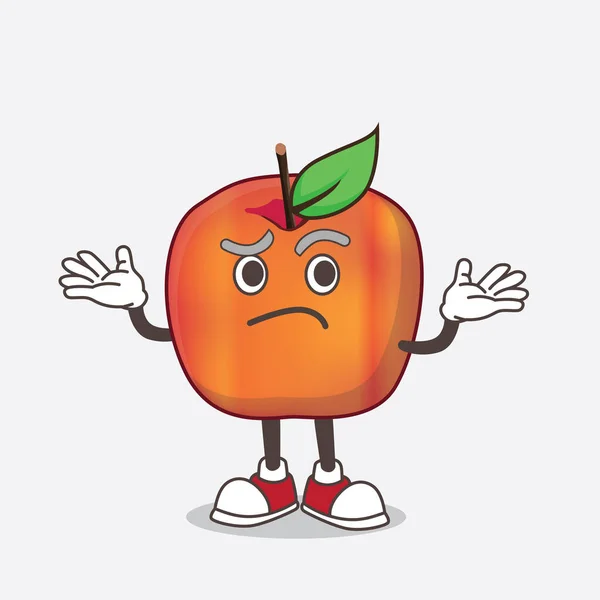 Obrázek Postavy Kresleného Maskota Honeycrisp Apple Komickém Šklebícím Výrazu — Stockový vektor