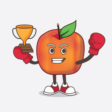 Oyun makinesinin Boks şampiyonu olarak Honeycrisp Apple çizgi film maskotu karakteri