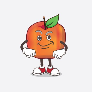 Sırıtan yüzlü Honeycrisp Apple çizgi film maskotu karakteri.