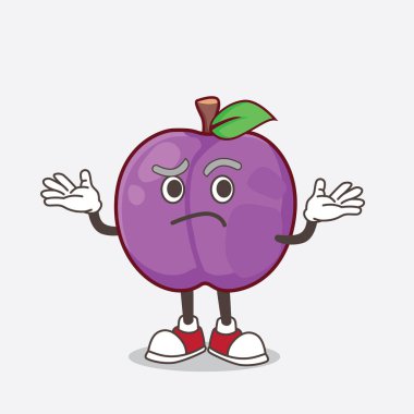 Komik bir sırıtış ifadesiyle Erik Meyvesi çizgi film maskotu karakteri.