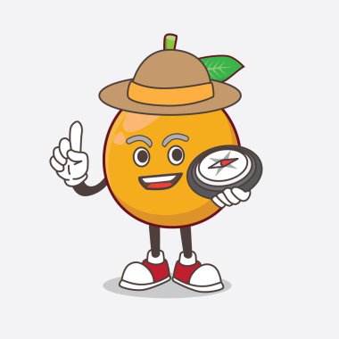 Afrika Mangosteen çizgi film maskotu karakterinin pusulası var.