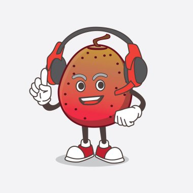 Hint inciri çizgi filminde maskotluk yapan bir karakter kulaklıkla konuşuyor.