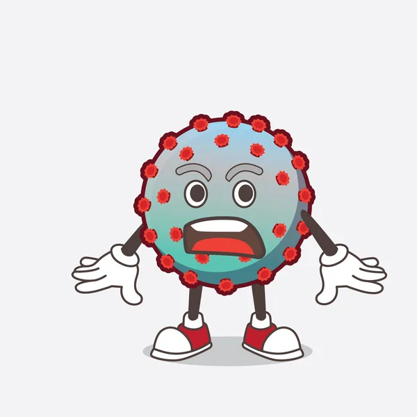 Picture Virus Cartoon Mascot Character Surprised Gesture — Stock Vector