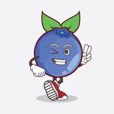 İki parmaklı bir Blueberry Fruit çizgi film maskotu karakteri.