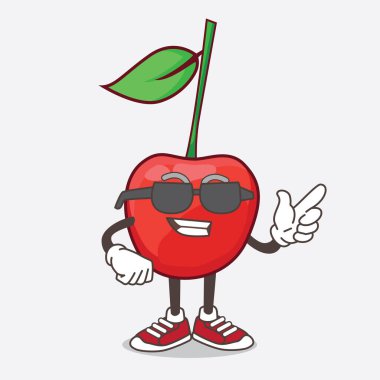 Siyah gözlüklü Bing Cherry çizgi film karakteri.