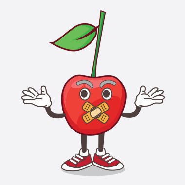 Bing Cherry karikatür karakteri sessiz bir jest yapıyor.