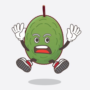 Jackfruit karikatür karakteri şok edici bir jestle