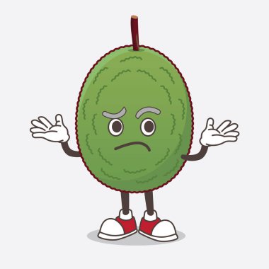 Komik sırıtışlı maskot karakterinin Jackfruit karikatürü.