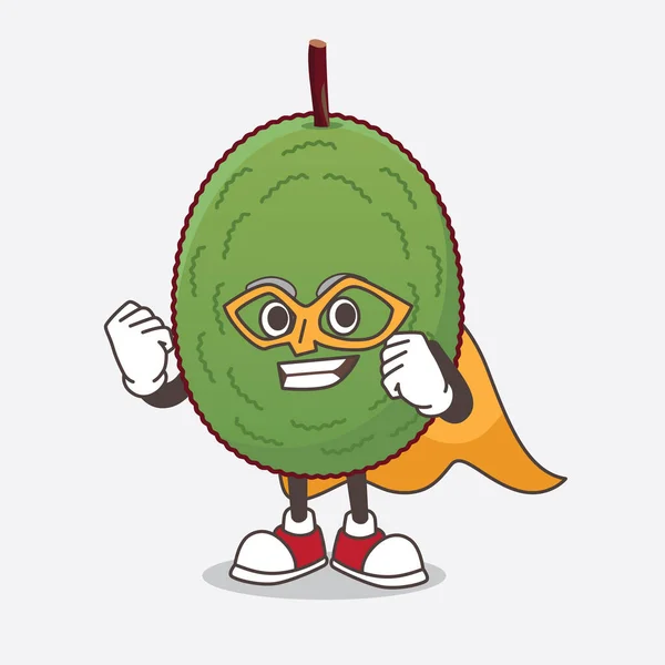 Uma Imagem Jackfruit Personagem Mascote Desenho Animado Vestido Como Super —  Vetores de Stock