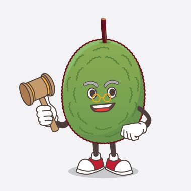 Bilge yargıç rolünde Jackfruit çizgi film maskotu karakteri