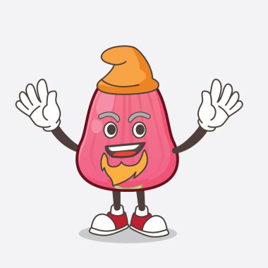 Java Apple çizgi film maskotu karakterinin sahnede Elf olarak canlandırdığı bir resim.