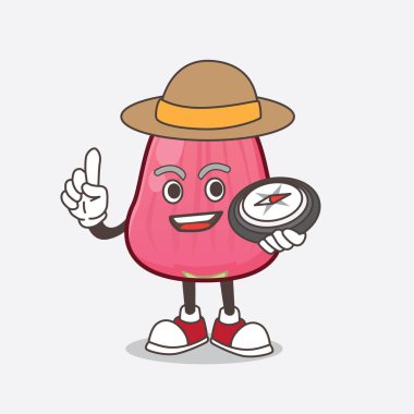 Java Apple çizgi film maskotu karakterinin pusulası olan bir resmi.