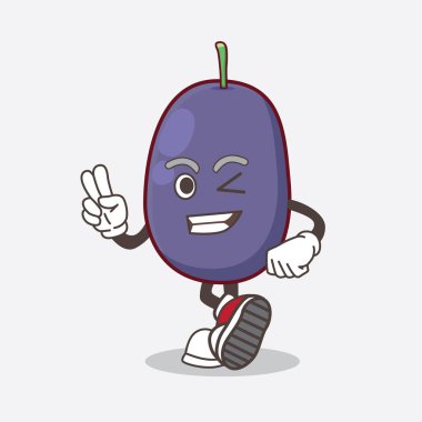 Java Plum 'un iki parmaklı maskot karakteri.