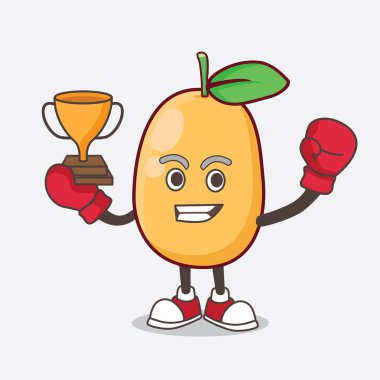 Oyun makinesinin Boks şampiyonu olarak Kumquat Fruit çizgi film karakteri
