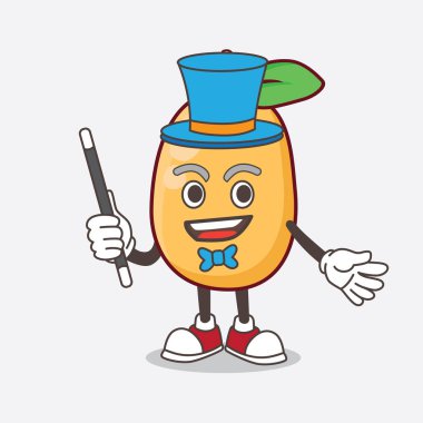 Bir sihirbaz olarak Kumquat Fruit çizgi film karakterinin canlandırması.