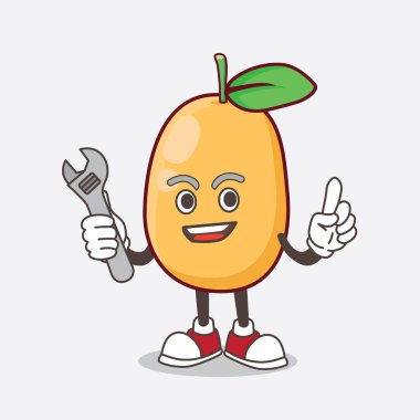 Kumquat Fruit çizgi film karakterinin mutlu bir tamirci olarak tasviri.