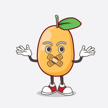 Kumquat Fruit çizgi film karakteri sessiz bir jest yapıyor.