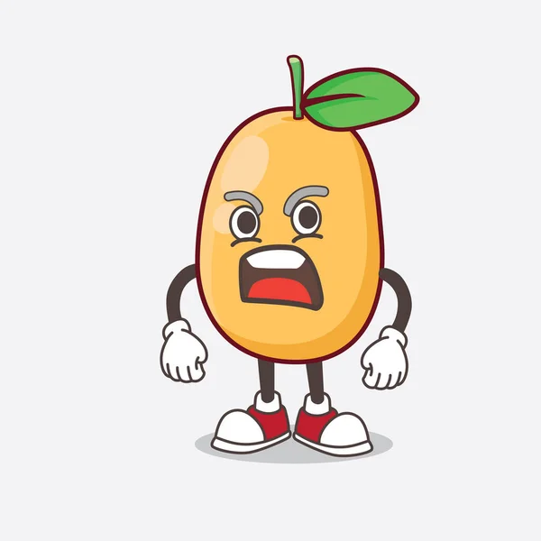 Illustrazione Del Personaggio Della Mascotte Del Cartone Animato Kumquat Fruit — Vettoriale Stock