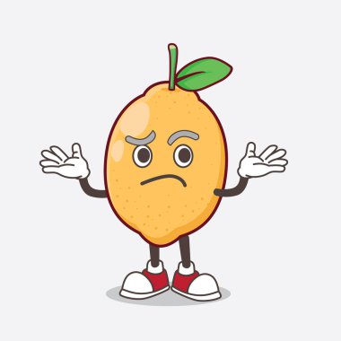 Komik bir sırıtış ifadesiyle Limon Meyvesi maskot karakterinin bir çizimi.