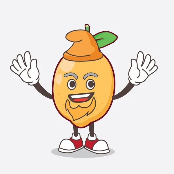 Une Illustration Personnage Mascotte Lemon Fruit Joué Comme Elfe Sur — Image vectorielle