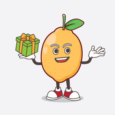 Limonlu Fruit çizgi film maskotu karakterinin bir çizimi.