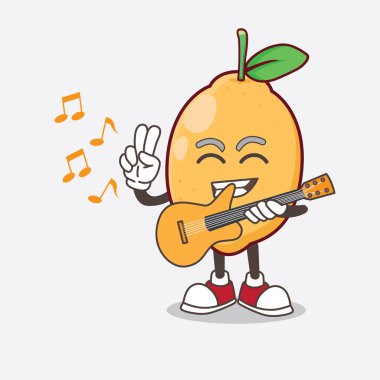 Lemon Fruit 'ın gitar çalan maskot karakterinin bir çizimi.
