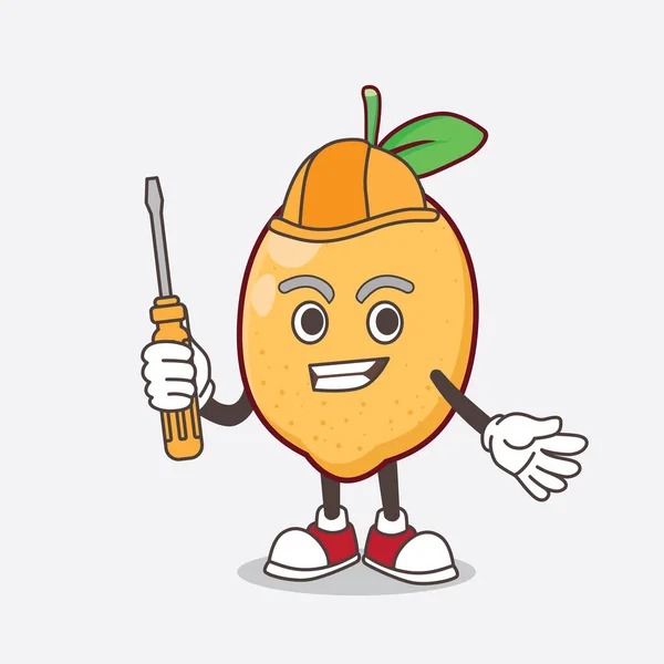 Une Illustration Personnage Mascotte Citron Fruit Dessin Animé Tant Que — Image vectorielle