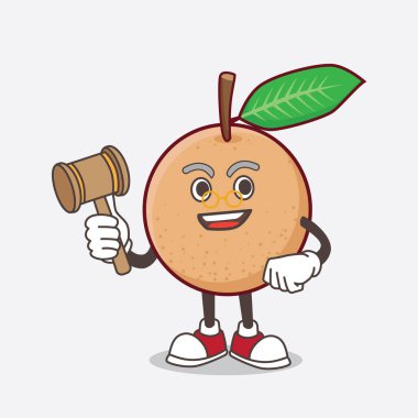 Bilge yargıç rolünde Longan Fruit çizgi film karakteri.