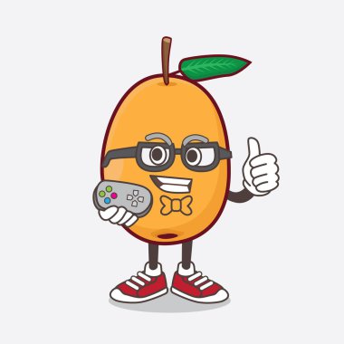 Çekici oyuncu olarak Loquat Fruit çizgi film maskotu karakterinin bir çizimi