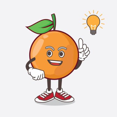 Clementine Orange Fruit çizgi film maskotu karakterinin bir çizimi.