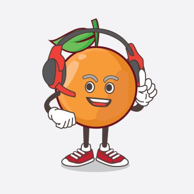 Clementine Orange Fruit 'in basketbol toplu maskot karakteri.