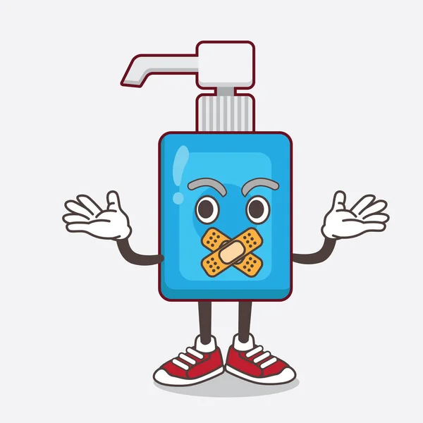 Een Illustratie Van Hand Sanitizer Cartoon Mascotte Karakter Maken Van — Stockvector