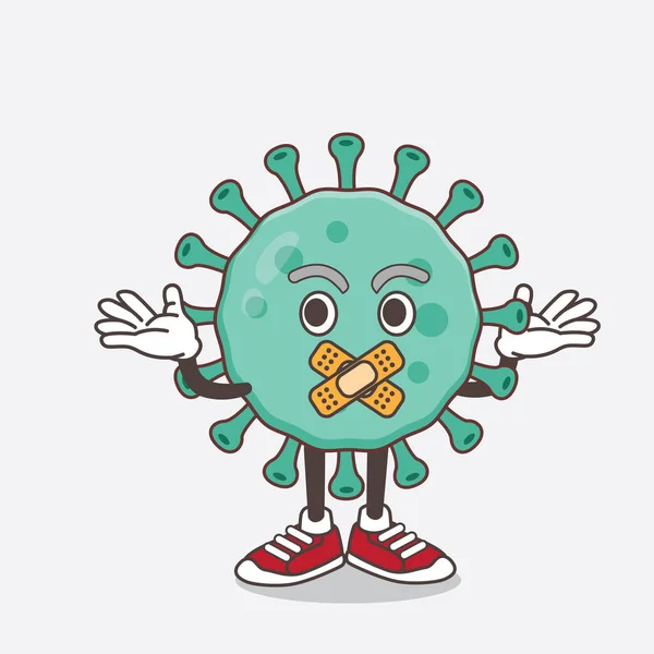 Una Ilustración Del Personaje Mascota Dibujos Animados Virus Azul Haciendo — Vector de stock