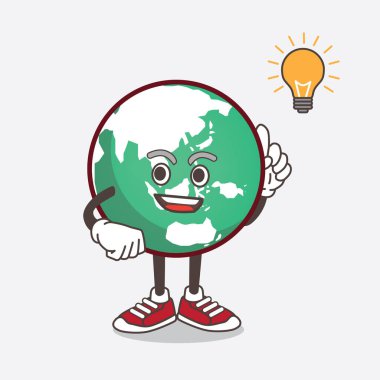 Dünya Gezegeni 'nin bir çizimi maskot karakter bir fikir edinin