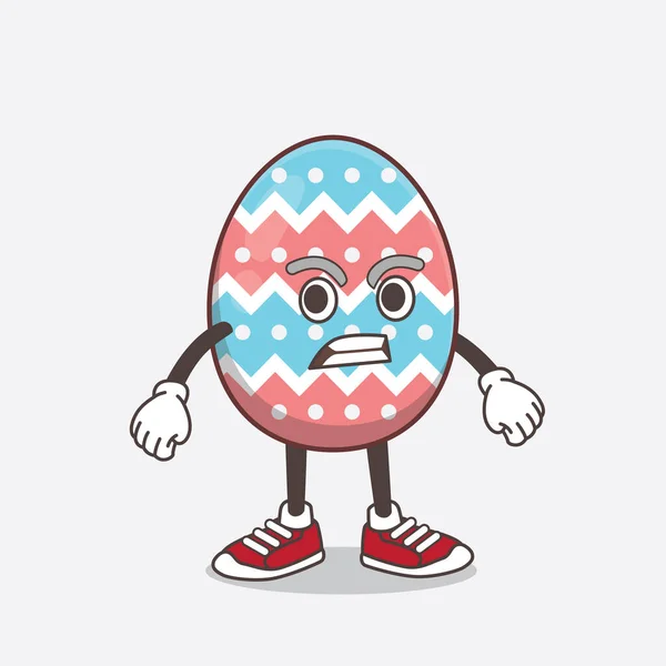 Eine Illustration Von Easter Egg Cartoon Maskottchen Charakter Mit Wütendem — Stockvektor