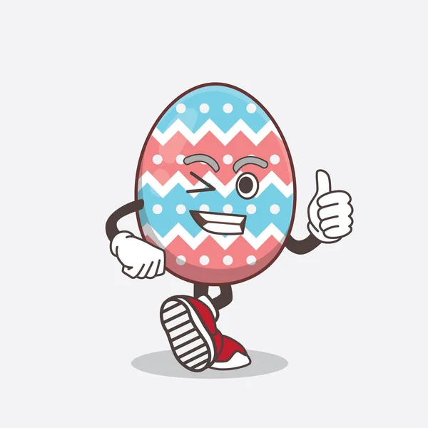 Eine Illustration Von Easter Egg Cartoon Maskottchen Figur Macht Daumen — Stockvektor