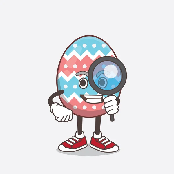 Eine Illustration Von Easter Egg Cartoon Maskottchen Figur Als Detektiv — Stockvektor