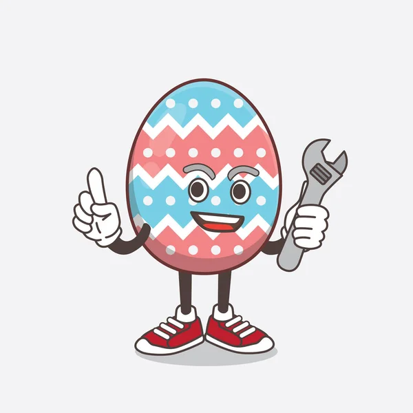 Eine Illustration Von Easter Egg Cartoon Maskottchen Figur Als Glücklicher — Stockvektor