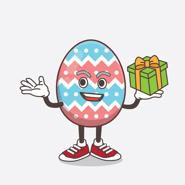 Eine Illustration Von Easter Egg Cartoon Maskottchen Figur Mit Einer — Stockvektor