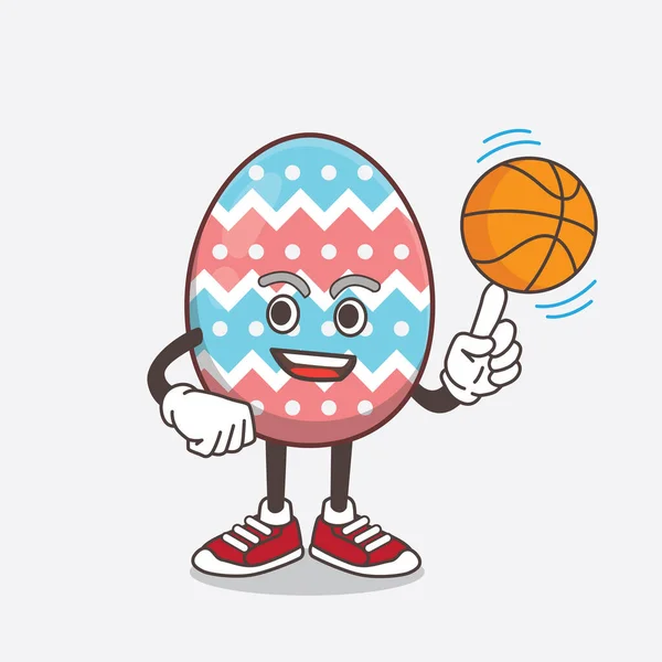 Eine Illustration Von Easter Egg Cartoon Maskottchen Figur Mit Einem — Stockvektor