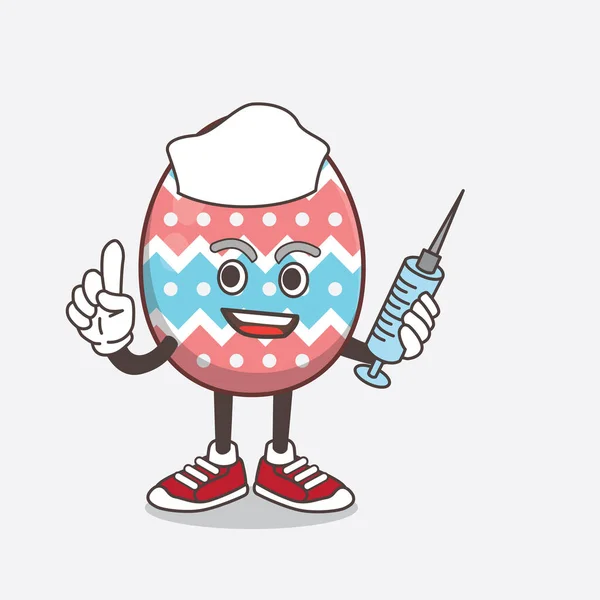 Eine Illustration Von Easter Egg Cartoon Maskottchen Charakter Als Krankenschwester — Stockvektor