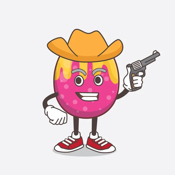 Uma Ilustração Easter Egg Personagem Mascote Cartoon Segurando Arma —  Vetores de Stock
