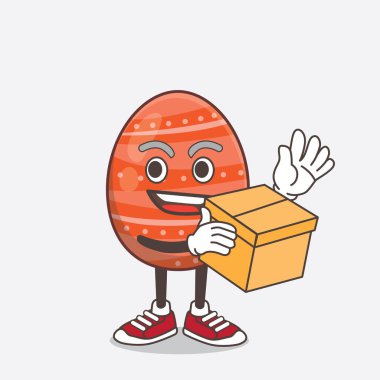 Paskalya Yumurtası karikatür maskot karakterinin bir çizimi.