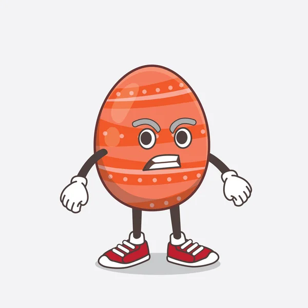 Eine Illustration Von Easter Egg Cartoon Maskottchen Charakter Mit Wütendem — Stockvektor