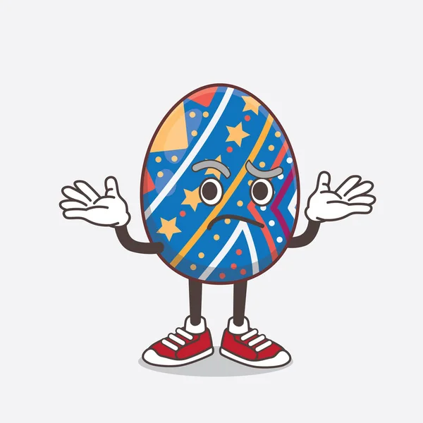 Eine Illustration Von Easter Egg Cartoon Maskottchen Charakter Komisch Grinsenden — Stockvektor