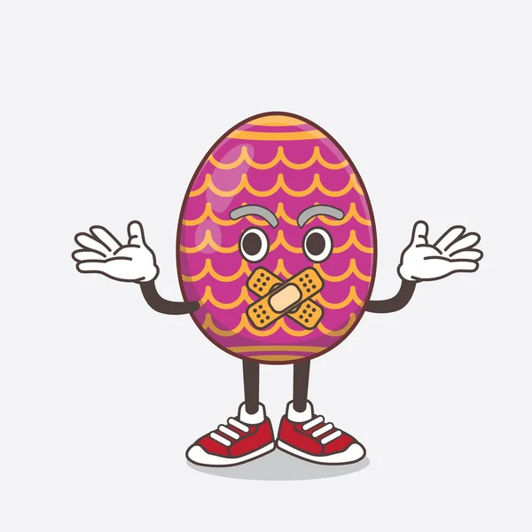 Eine Illustration Von Easter Egg Cartoon Maskottchen Charakter Macht Eine — Stockvektor