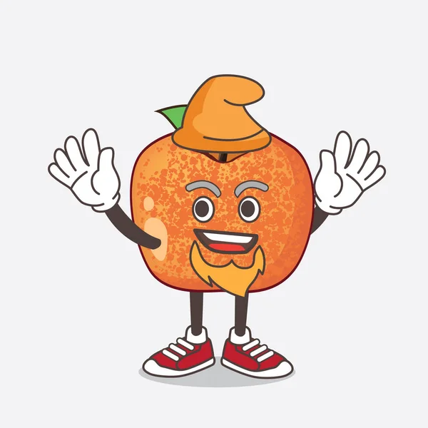 Une Illustration Pluots Fruit Personnage Mascotte Dessin Animé Joué Comme — Image vectorielle