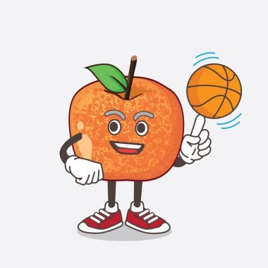 Pluots Fruit çizgi film maskotu karakterinin bir çizimi.