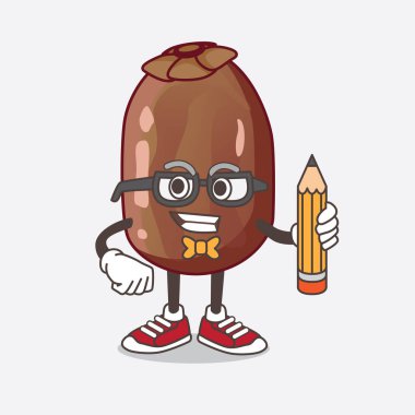 Hurma palmiyesi karikatürü maskot karakterinin çizimi.